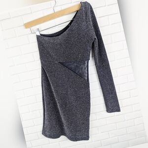 Love Culture Black Asymmetrical Sparkle Dress